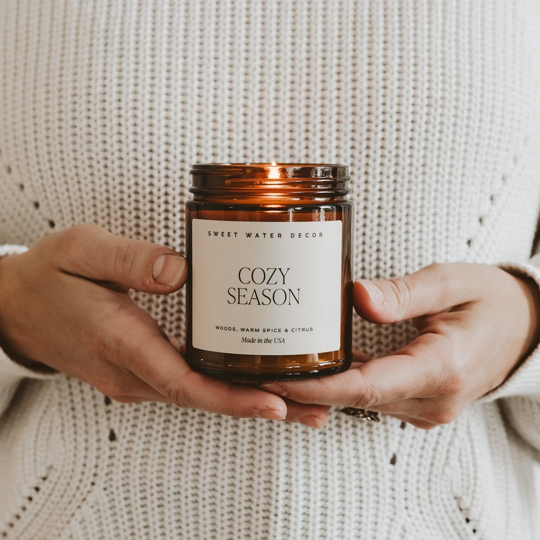 Cozy Season Soy Candle - Amber Jar - 9 oz - SwagglyLife Home & Fashion